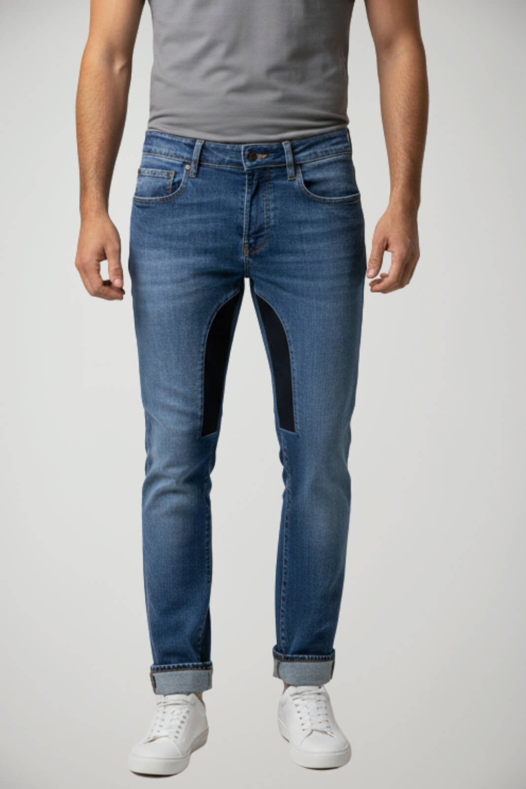 Jeans da uomo Siviglia con toppe in alcantara e cinque tasche