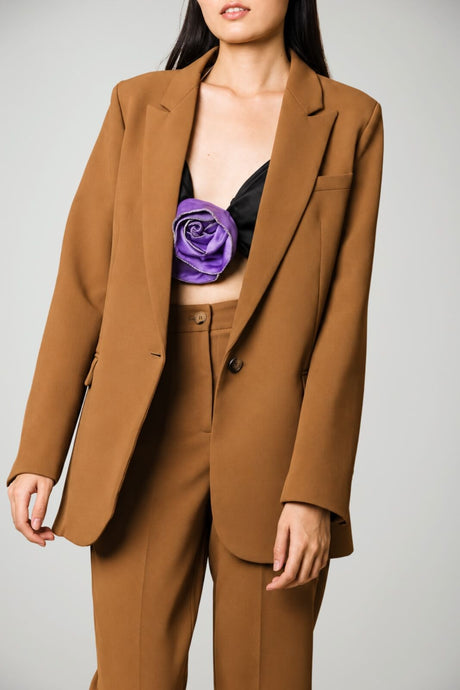 Solotre Giacca Donna Monopetto in Crepe
