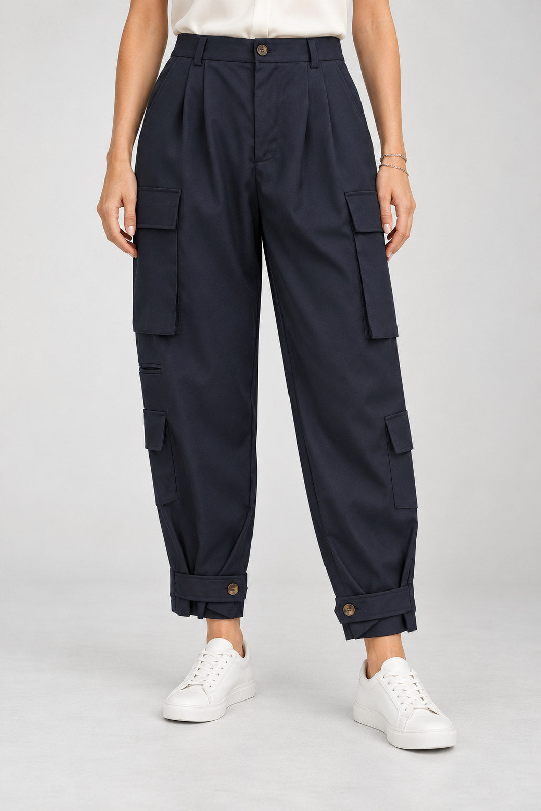 Solotre Pantaloni Donna cargo con pences