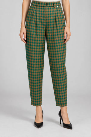 Souvenir Pantaloni Donna a quadri con doppia pences
