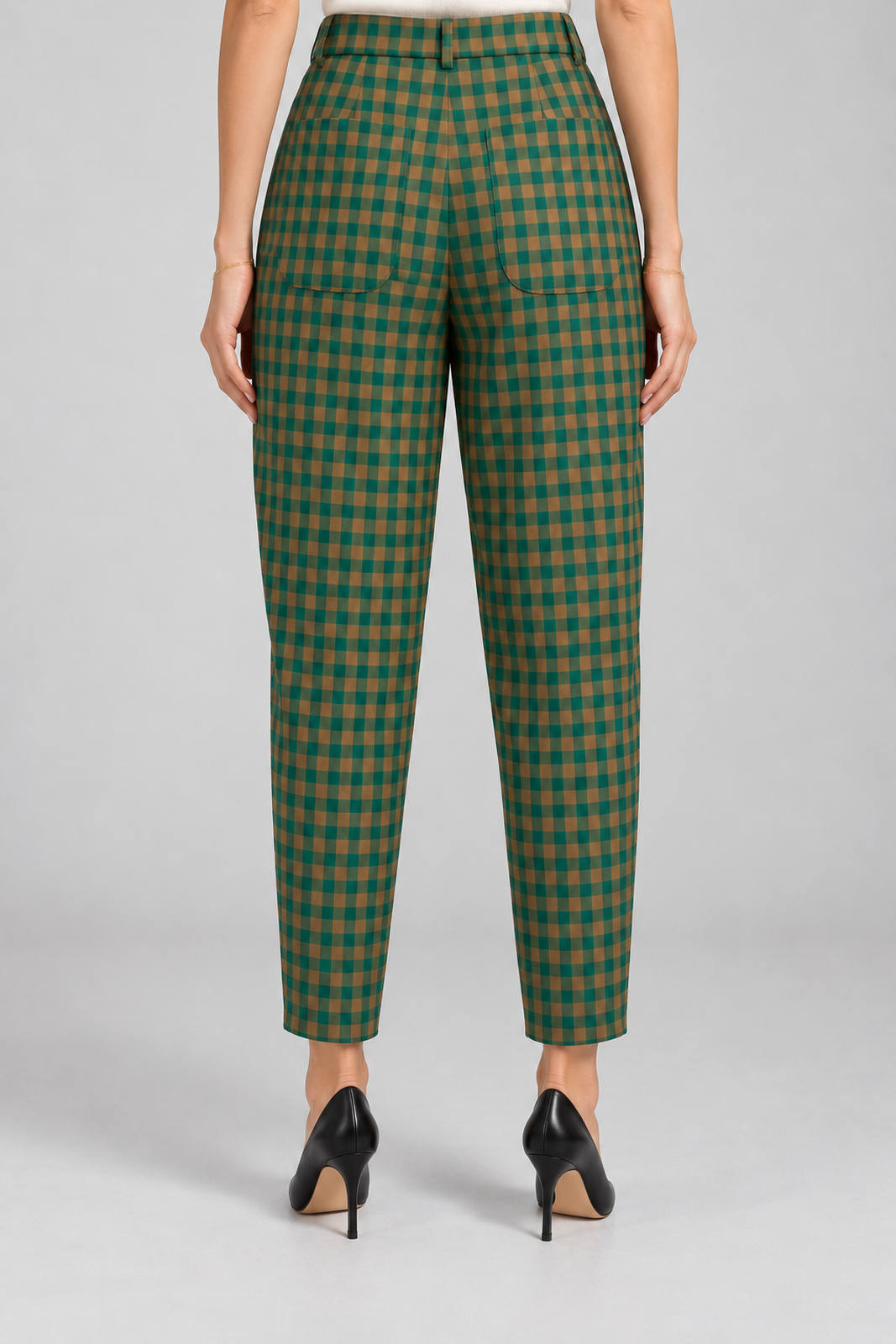 Souvenir Pantaloni Donna a quadri con doppia pences