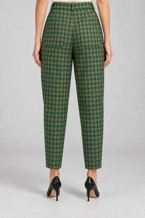Souvenir Pantaloni Donna a quadri con doppia pences
