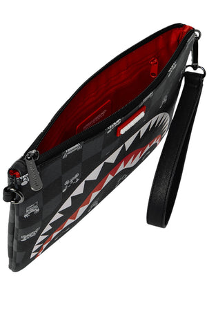 Sprayground Pochette Gray Peeking Check Crossover Clutch