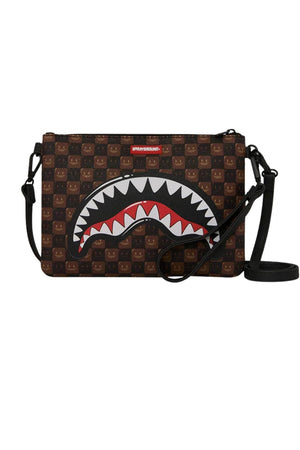 Sprayground Pochette Shark Brown Check