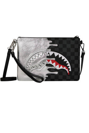 Sprayground Pochette Silver Side Drip Crossover Clutch