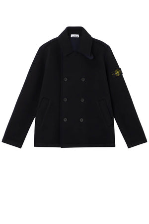 Stone Island men's pea coat FELTED RWS WOOL