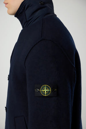 Stone Island men's pea coat FELTED RWS WOOL