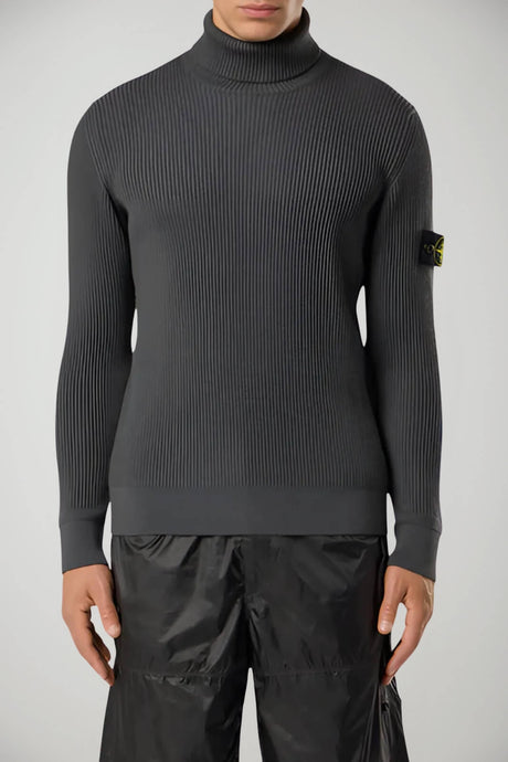 Jersey de cuello alto para hombre de Stone Island, de lana RWS con canalé completo