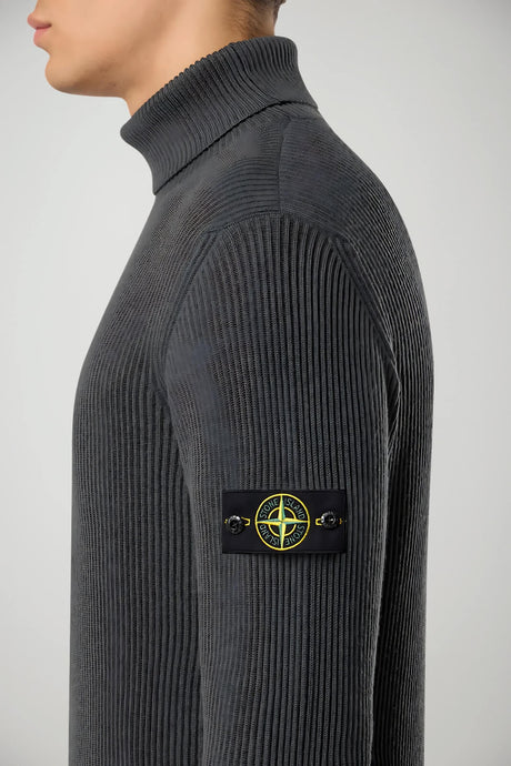 Jersey de cuello alto para hombre de Stone Island, de lana RWS con canalé completo