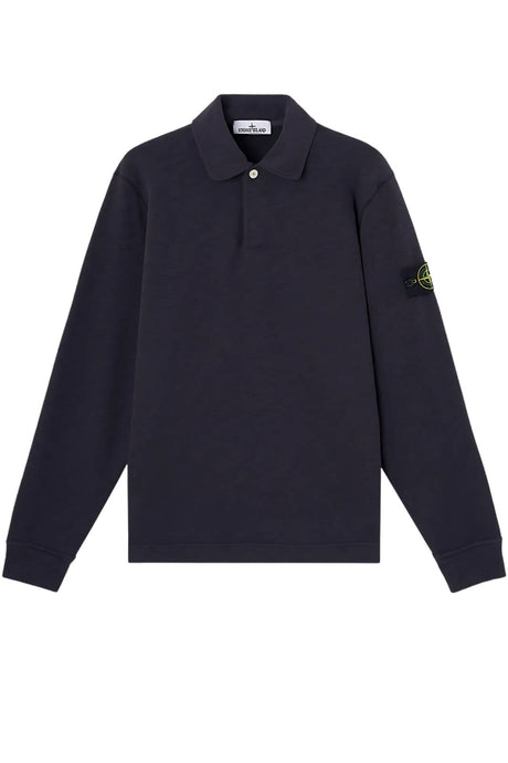 Felpa da uomo Stone Island melange con colletto fronte
