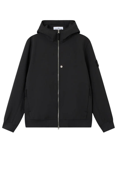 Giubbino da uomo Stone Island in Soft Shell con cappuccio fronte