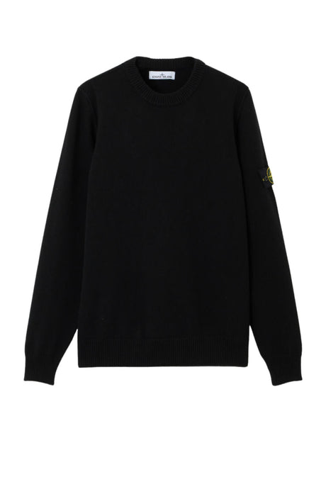 Suéter de punto recto de lana de cordero para hombre de Stone Island