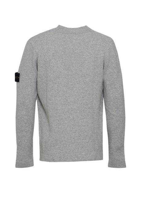 Maglia da uomo Stone Island girocollo con logo rimovibile retro