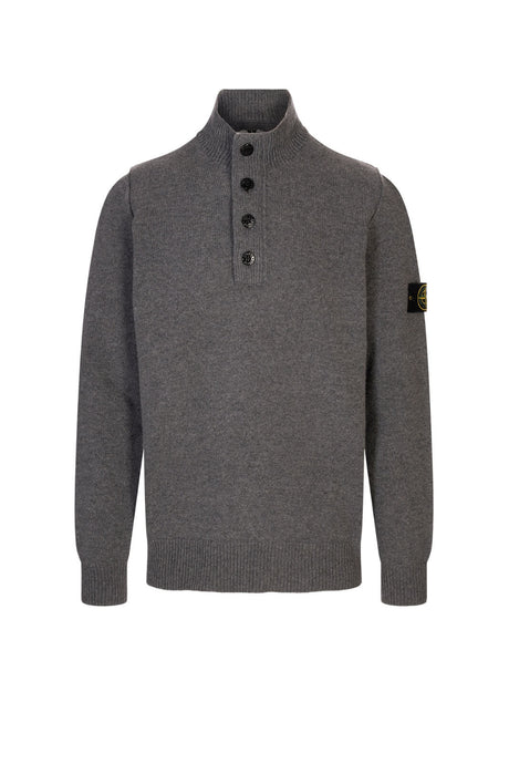 Maglia da uomo Stone Island in misto lana a collo alto fronte