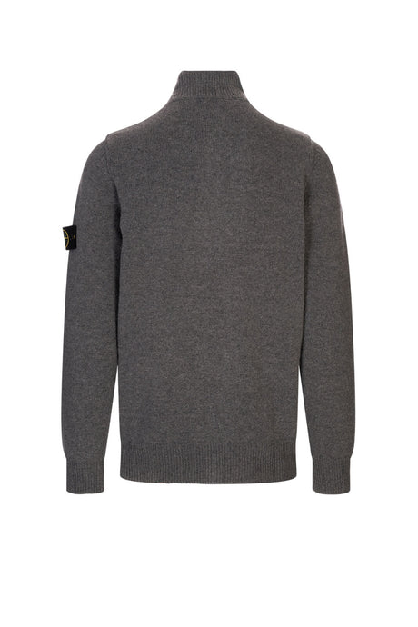 Maglia da uomo Stone Island in misto lana a collo alto retro