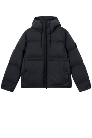 Piumino da uomo Stone Island in ripstop cordura con cappuccio fronte