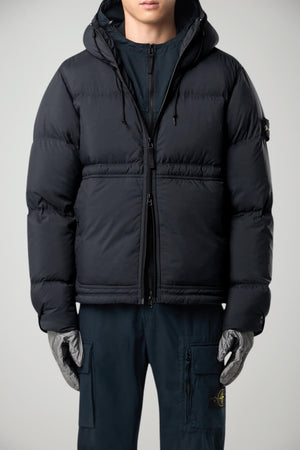 Piumino da uomo Stone Island in ripstop cordura con cappuccio fronte