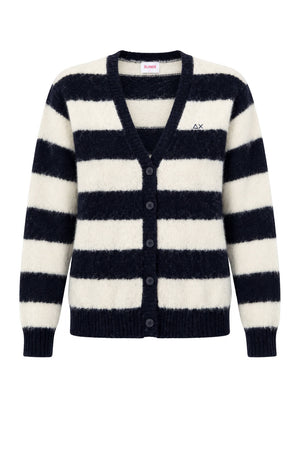 Sun68 Cardigan Donna a righe in misto lana