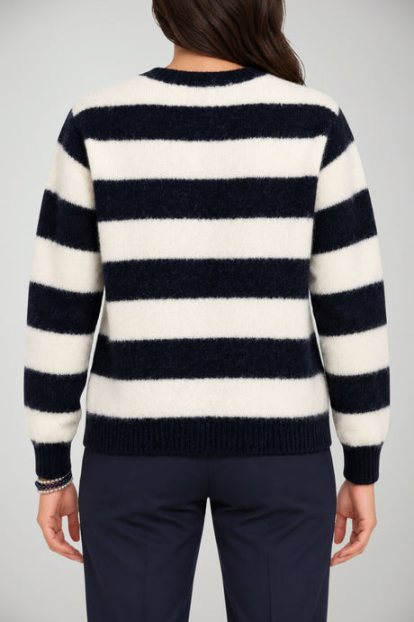 Sun68 Cardigan Donna a righe in misto lana