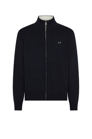 Sun68 Cardigan Uomo Zipper in Misto Lana Merino e Cashmere