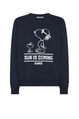 Sun68 Felpa Uomo in Misto Cotone Peanuts On Chest
