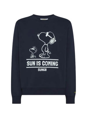 Sun68 Felpa Uomo in Misto Cotone Peanuts On Chest