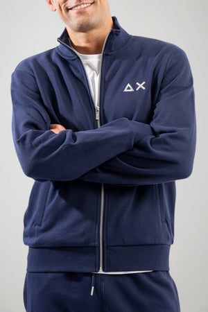 Sun68 Felpa Uomo con Zip in Misto Cotone