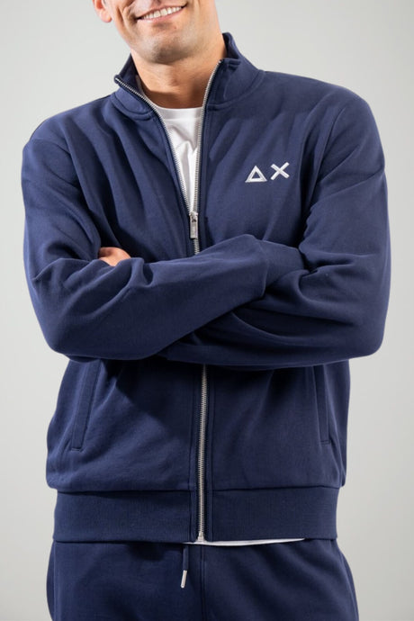 Sun68 Felpa Uomo con Zip in Misto Cotone