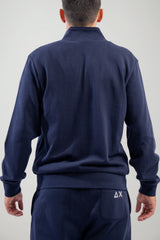 Sun68 Felpa Uomo con Zip in Misto Cotone