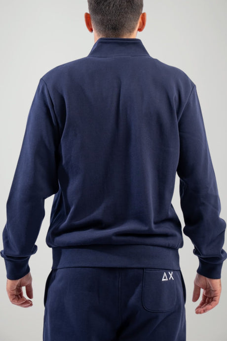 Sun68 Felpa Uomo con Zip in Misto Cotone