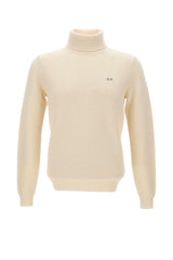 Sun68 Maglia Uomo Dolcevita Punto Riso in Misto Lana Merino e Cotone
