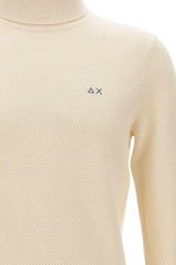 Sun68 Maglia Uomo Dolcevita Punto Riso in Misto Lana Merino e Cotone