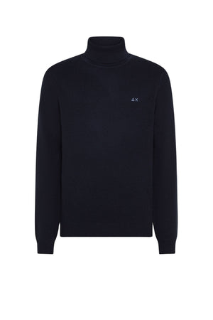 Sun68 Maglia Uomo Dolcevita Punto Riso in Misto Lana Merino e Cotone