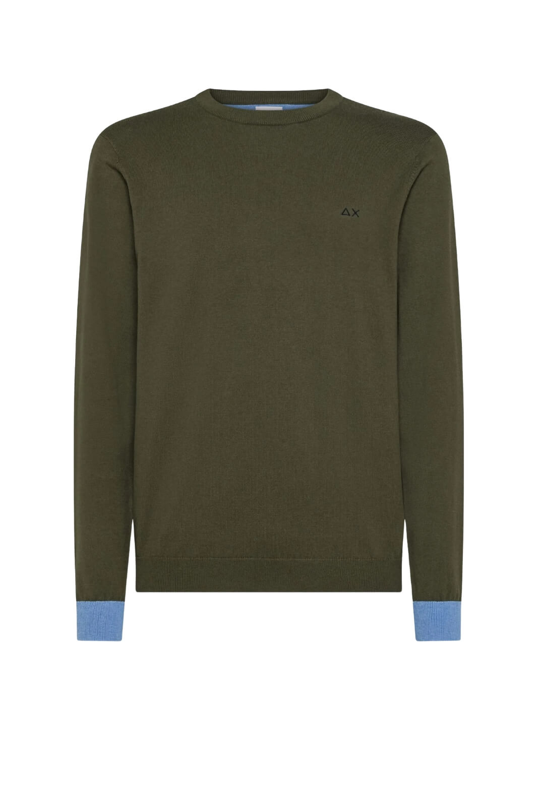 Sun68 Maglia Uomo Gomiti a Contrasto in Misto Lana Merino e Cotone