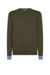 Sun68 Maglia Uomo Gomiti a Contrasto in Misto Lana Merino e Cotone