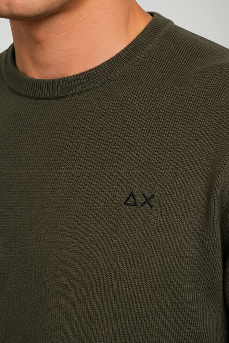 Sun68 Maglia Uomo Gomiti a Contrasto in Misto Lana Merino e Cotone