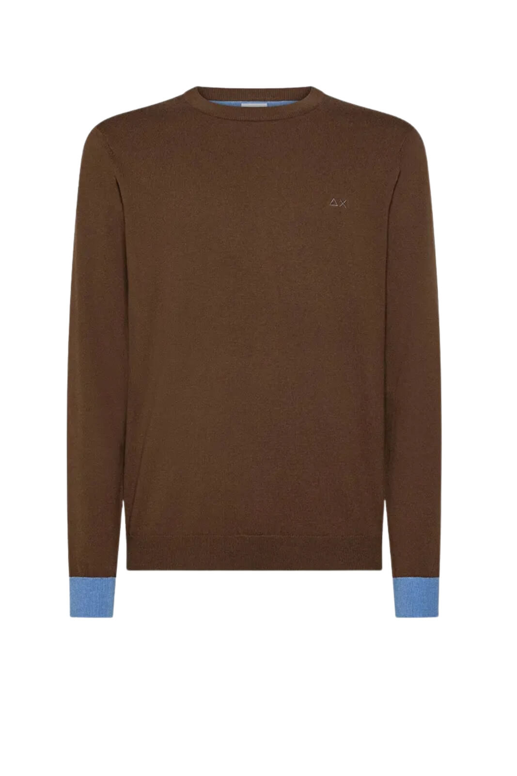 Sun68 Maglia Uomo Gomiti a Contrasto in Misto Lana Merino e Cotone