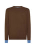 Sun68 Maglia Uomo Gomiti a Contrasto in Misto Lana Merino e Cotone