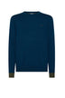 Sun68 Maglia Uomo Gomiti a Contrasto in Misto Lana Merino e Cotone