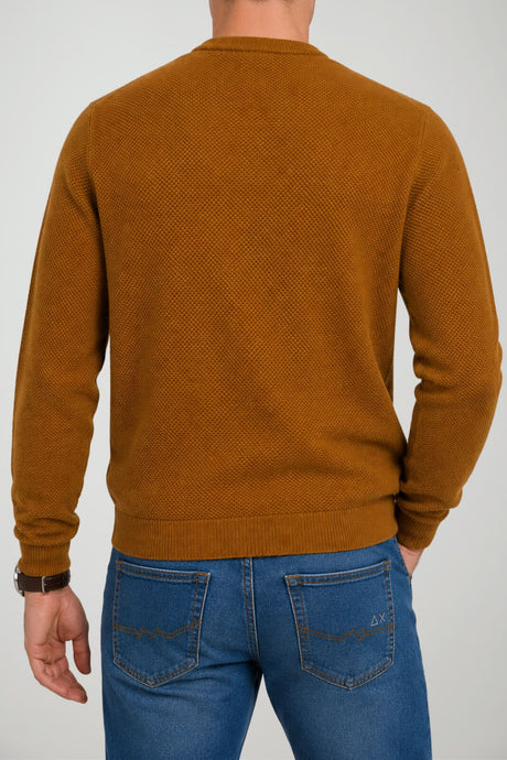 Sun68 Maglia Uomo Punto Riso in Misto Lana Merino e Cotone