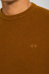 Sun68 Maglia Uomo Punto Riso in Misto Lana Merino e Cotone