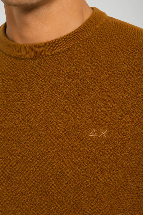 Sun68 Maglia Uomo Punto Riso in Misto Lana Merino e Cotone