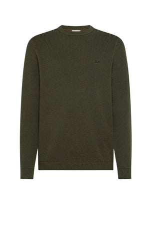 Sun68 Maglia Uomo Punto Riso in Misto Lana Merino e Cotone
