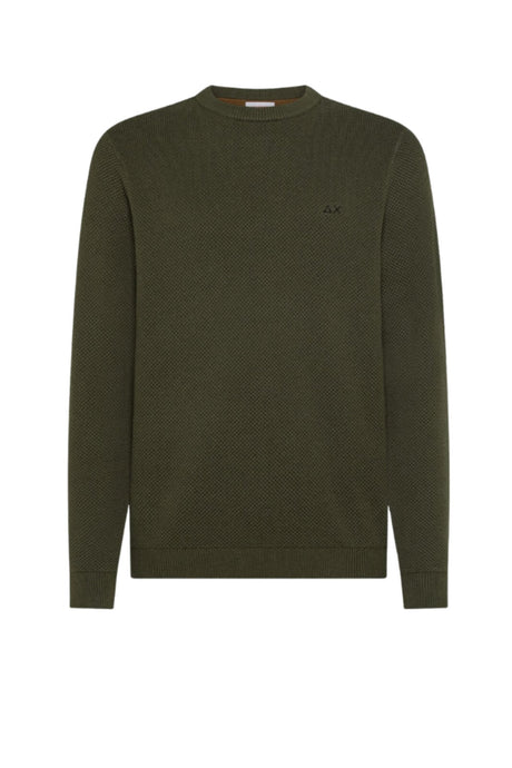 Sun68 Maglia Uomo Punto Riso in Misto Lana Merino e Cotone