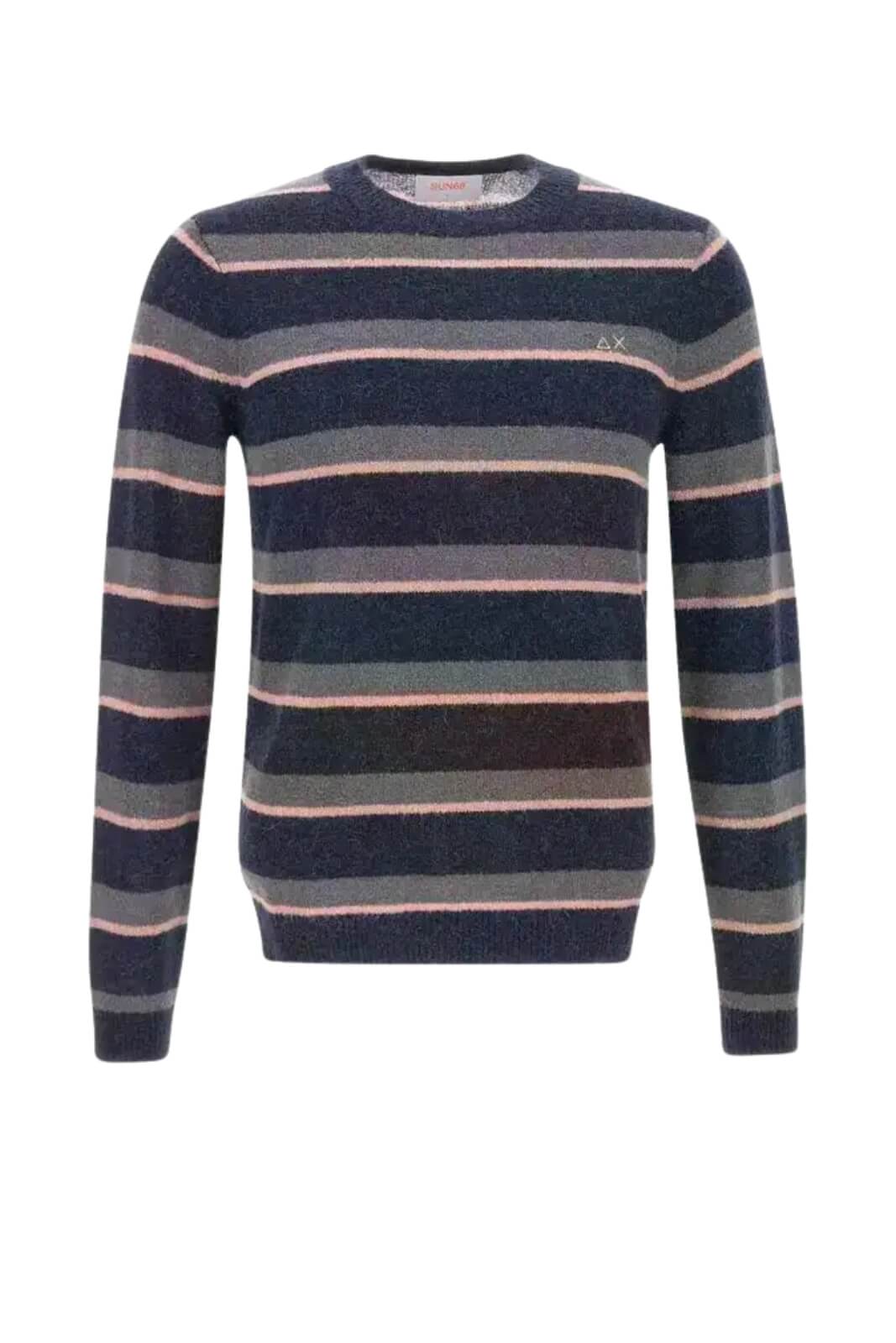 Sun68 Maglia Uomo Stripes in Misto Lana Merino e Alpaca