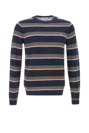 Sun68 Maglia Uomo Stripes in Misto Lana Merino e Alpaca