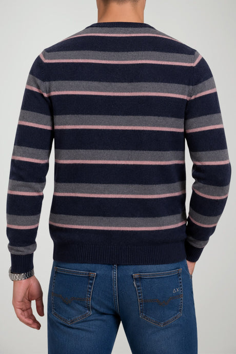 Sun68 Maglia Uomo Stripes in Misto Lana Merino e Alpaca