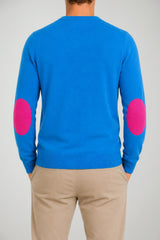 Sun68 Maglione Uomo con Gomiti a Contrasto