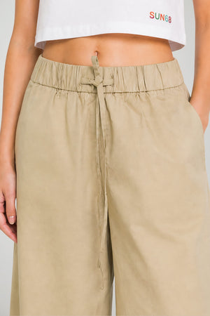 Sun68 Pantaloni Donna Wide Leg con Coulisse