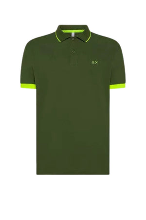 Sun68 Polo Uomo con strisce fluo
